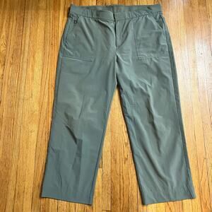 Athleta Pants Womens 16 Green Tribeca Utility Crop Straight Stretch 446630